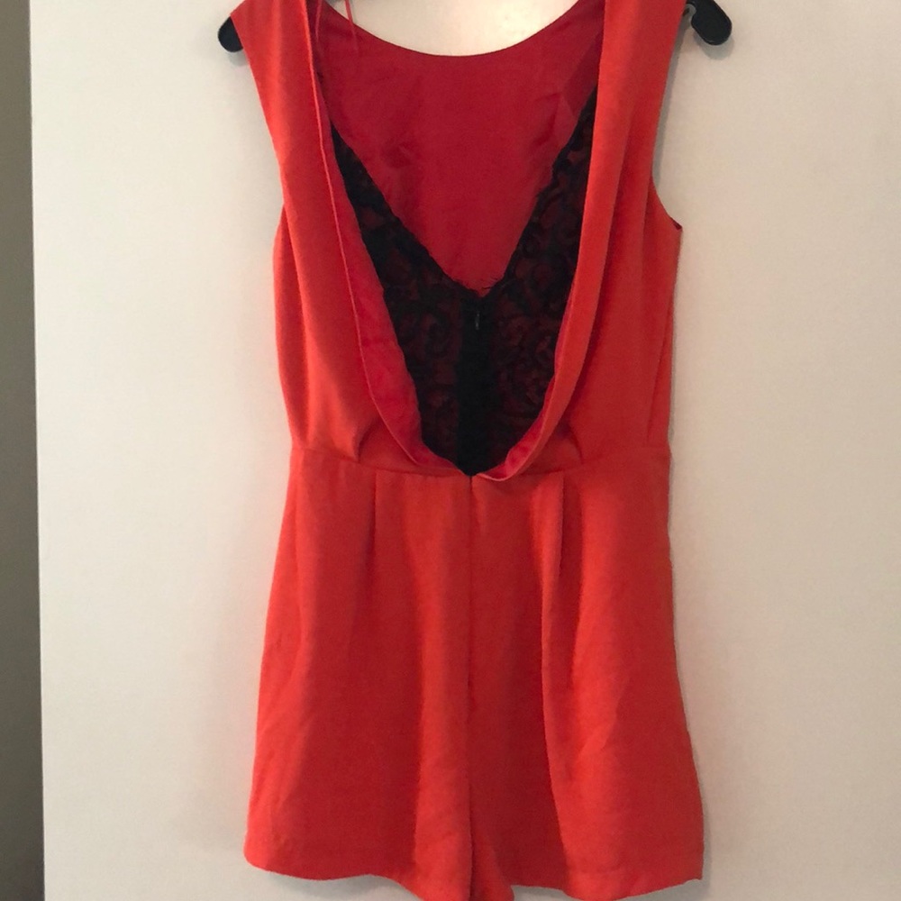 Romper with lace back